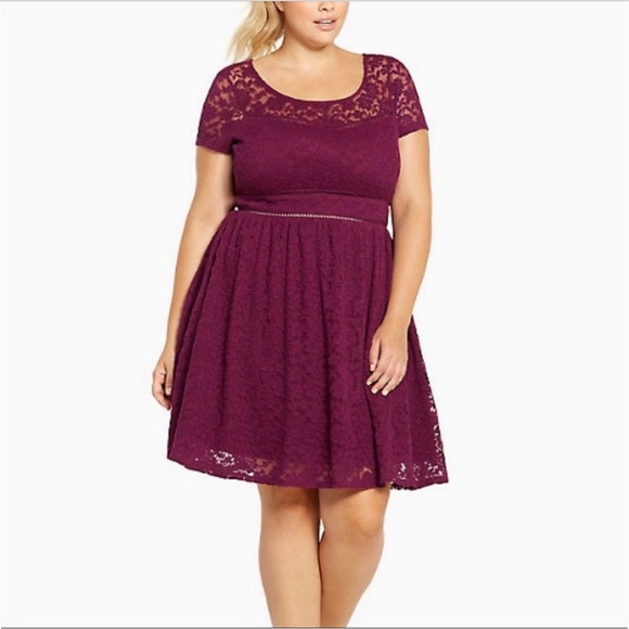 torrid Dresses & Skirts - Torrid Lace Scoop Neck Skater Dress